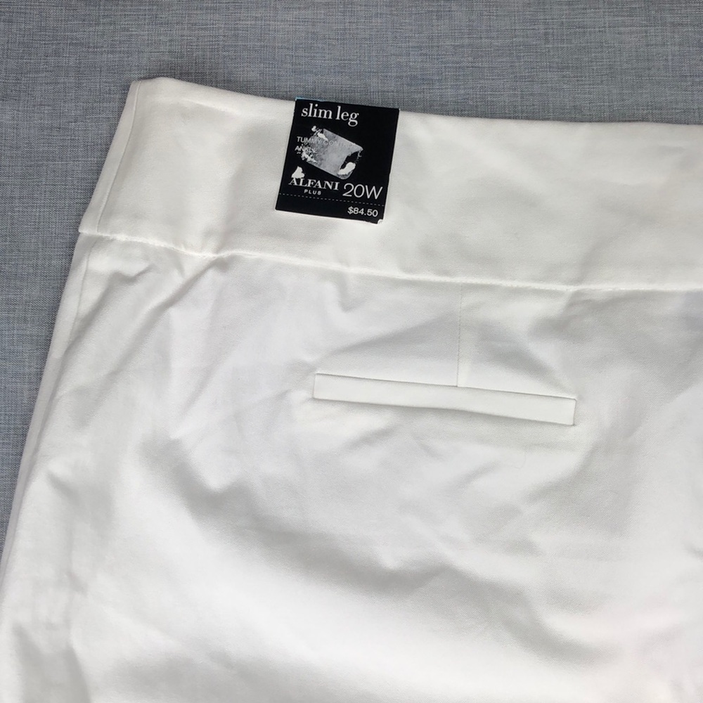 Alfani White Lace Detail Slim Pant Plus Size - Picture 6 of 6